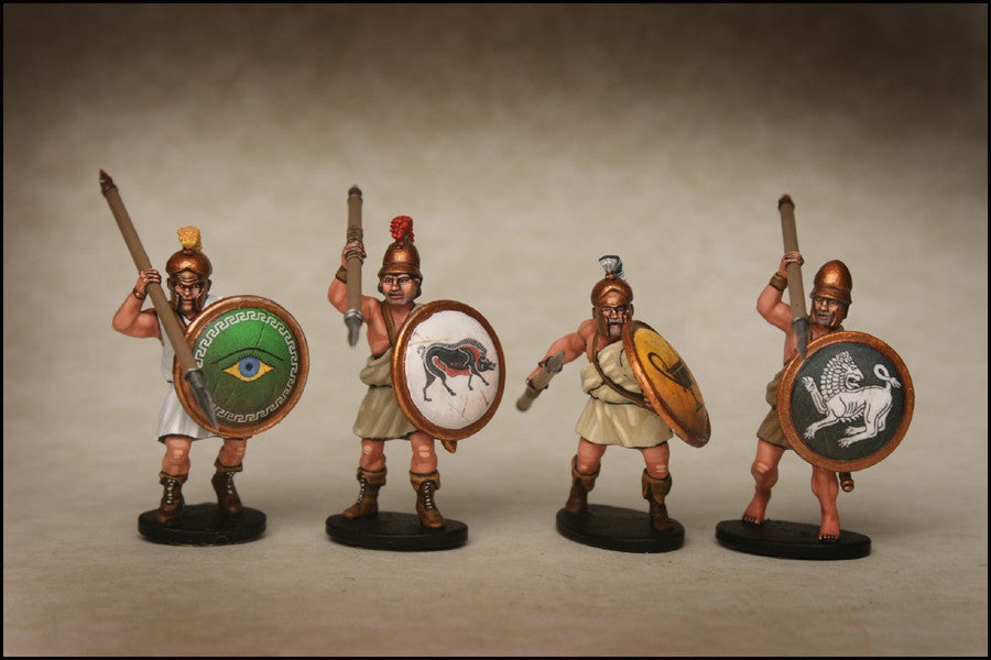 28mm Ancients - Greek Unarmoured Hoplites And Archers