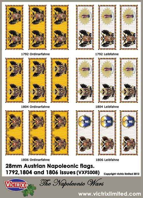 Austrian A4 flag sheet 1792,1804 and 1806 issues