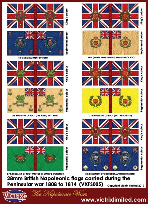 British Napoleonic A4 flag sheet (Peninsular) 2 - Victrix Limited