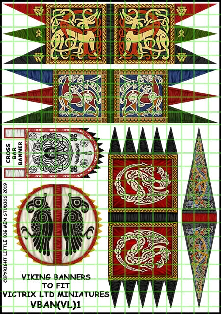 Vikingagravar i Valgarde 印刷物 Viking Banner Sheet 1 - Victrix Limited