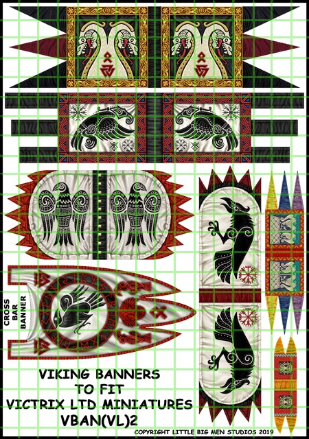 Vikingagravar i Valgarde 印刷物 Viking Banner Sheet 2 - Victrix Limited