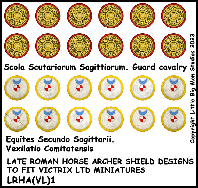 Diseño del escudo del arquero del caballo romano tardío 1
