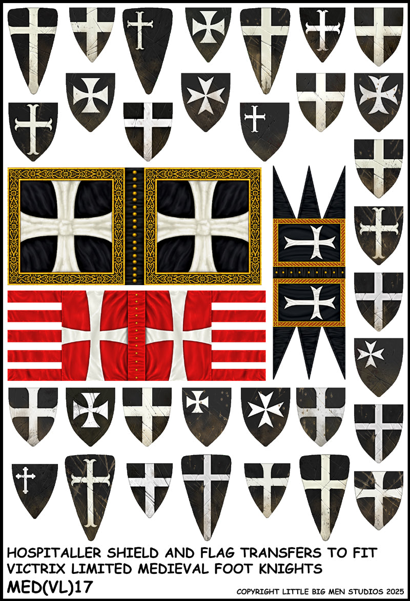 Shield Decals Hospitaller Shield and flag transfers - Victrix Limited