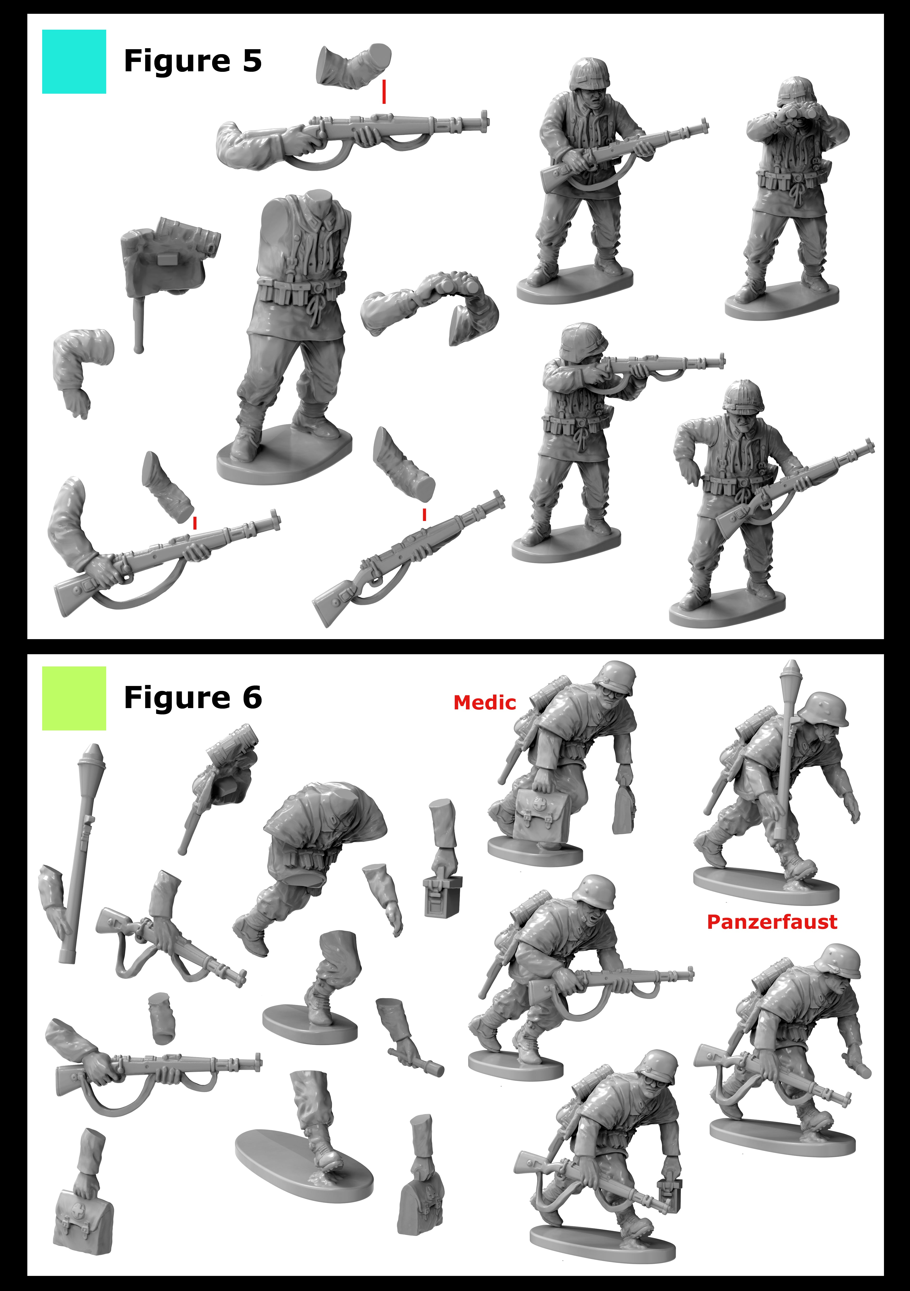 VsTank 1/24 Scale German WW2 Infantry Mortar Team - Limited Edition Metal Figures