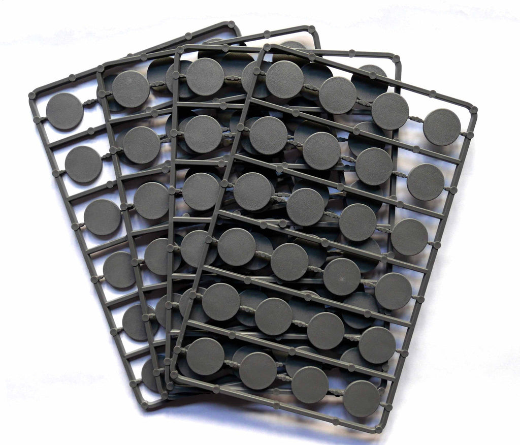 40 Bases Rondes Noires En Plastique De 25 Mm Pour Figurines, Wargames Et Dioramas, Marque Evemodel