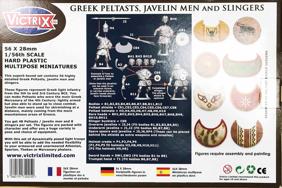 28mm Ancients - Greek Peltasts, Javelin Men And Slingers