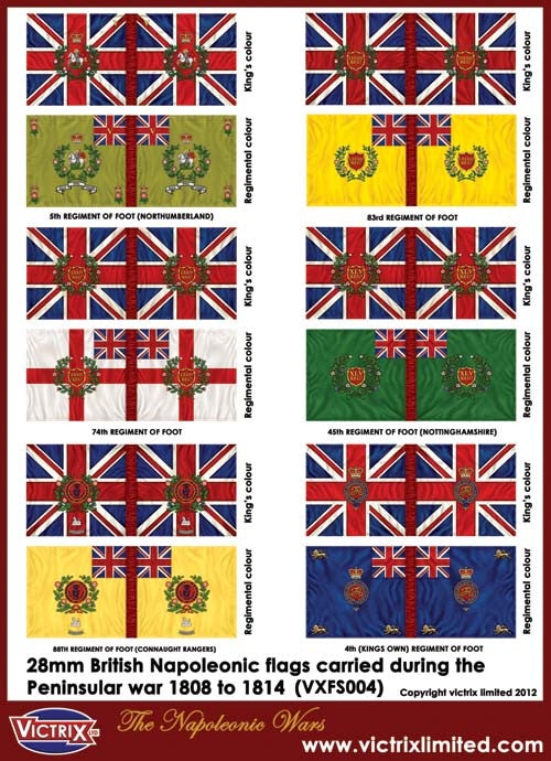 Британский лист флагов Наполеонов А4 (полуостров) 1