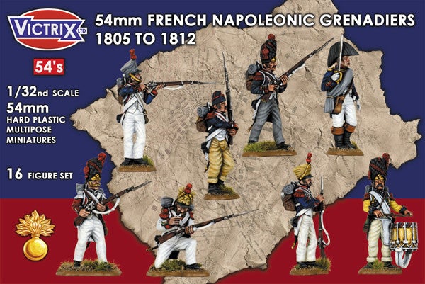 54mm Grenatieri napoleonici francesi da 54 mm 1805 - 1812