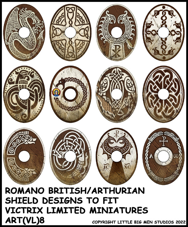 Diseño de escudo británico / arthuriano de Romano 8