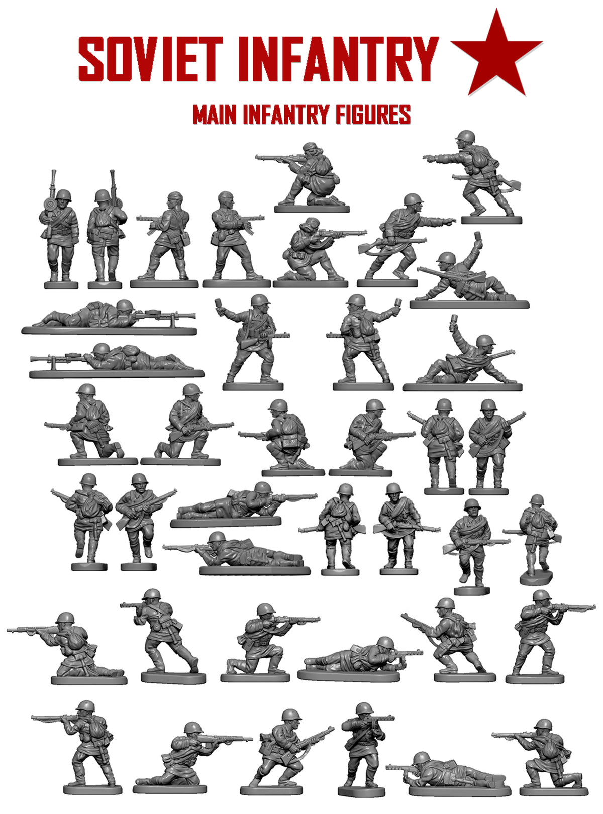 Infantería soviética y armas pesadas