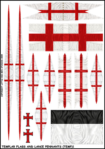 Bandera templaria y banderines de lanza